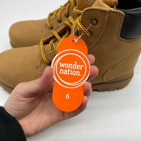 Wonder Nation Casual Lace Up Bootie Tucker Boots Brown Size 6 - Picture 4 of 10